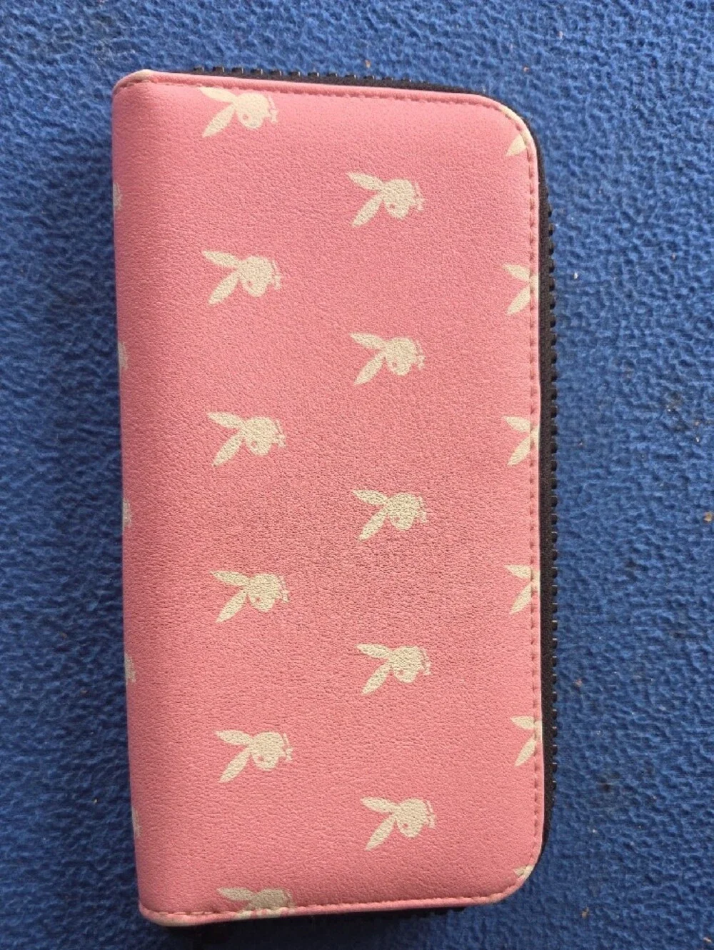 PLAYBOY Pink Zip-Around Phone Wallet with Bunny Print